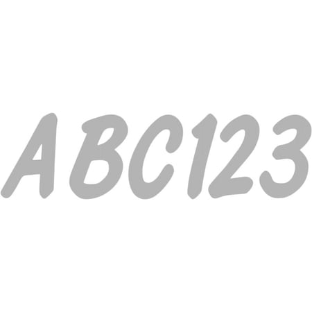 Hardline Boat Lettering Registration Kit 3 in. - 400 Silver Solid