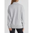 thumbnail image 6 of DOKOTOO Womens Sweatshirt Lightweight Long Sleeve Casual Half Button Pullover Sweatshirts Solid Color Fall Tops with Pocket, 6 of 10