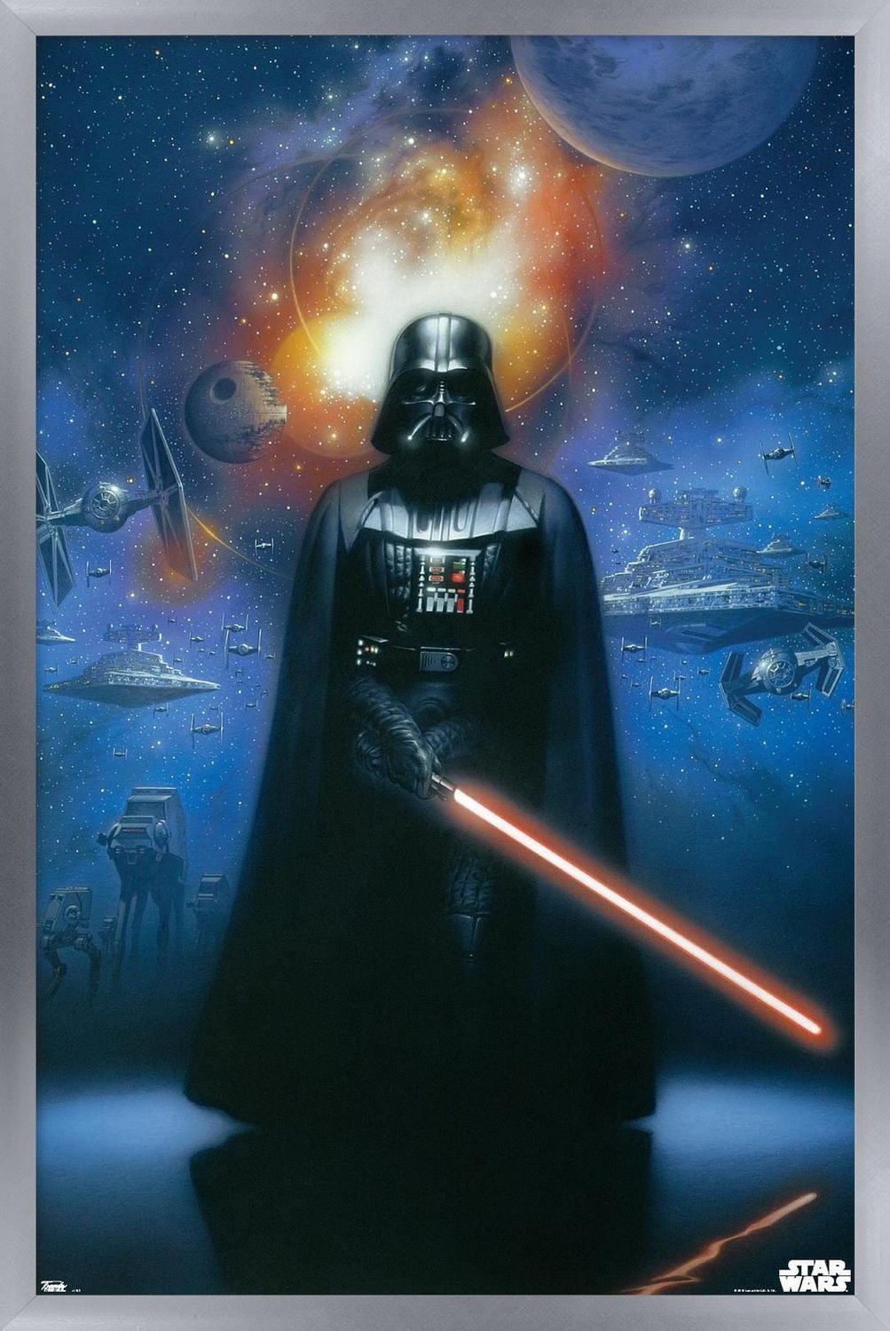 Star Wars: Saga - Vader in Space Wall Poster, 22.375" x 34" Framed