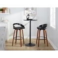 thumbnail image 3 of Grotto 30" Fixed-Height Bar Stool, Bar Chairs, Swivel Bar Stools, Bar Stools Set of 2 (Black Faux Leather, Black Wood Back), 3 of 6