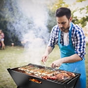 Imountek Portable Notebook Charcoal Grill, Foldable Outdoor Barbecue Grill for Camping Garden, Black