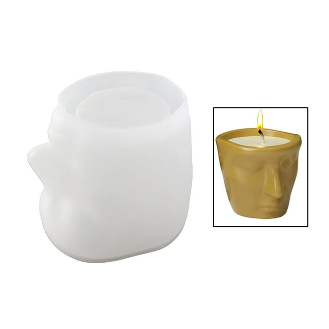 Modelo de Cara de Arte Abstracto, Posavasos para Taza de Cara Humana, Modelo de Resina Epoxi, Adorno de Yeso Hecho a Mano, Modelo de Silicona para Dec