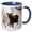 Blue/White, variant on 3drose, Usa, Wy, Yellowstone Np. Female Moose Eating Willow Branches in Snow., 11oz Two-tone Green Mug