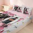 thumbnail image 3 of Erosebridal Chic Cosmetics Zipper Queen Comforter Set with Fitted Sheet and 2 Pillowcases, Girls Fashion Zipper Bedding Set, Pink Reversible, 3 of 7