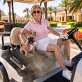 thumbnail image 3 of Golf Cart Seat Covers for 2 Seater, Brown Soft Microfiber Cart Seat Towel Blanket, Modern Ombre Oil Painting Art Abstract Absorbent Breathable Non Slip Bench Seats Protector for Golf Course 51"x31", 3 of 9