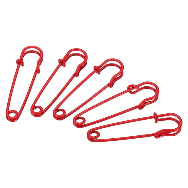 Uxcell Épingles de Sûreté 1,97 Pouces Grandes Épingles à Coudre en Métal Rouges 50 Pcs