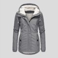 thumbnail image 5 of HANXIULIN Women Plus Size Winter Overcoat Women's Jacket Thick Outwear Plush Lined Hooded Coat Warm Trench Women's Coat Gray 5XL, 5 of 9