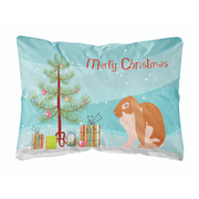 Carolines Treasures BB9329PW1216 English Lop Rabbit Christmas Canvas Fabric Decorative Pillow, Teal, 12H x16W,