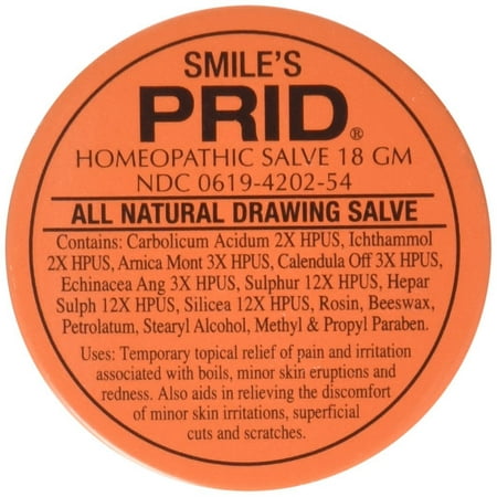 Smile's PRID Drawing Salve, Natural Homeopathic Topical Pain and Irritation Reliever, 18 gm, FAST RELIEF OF PAIN & IRRITATION: fast acting drawing.., By Hylands
