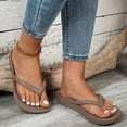 thumbnail image 4 of Rokment Women's Men's Thick Sole Flip Flops Non-Slip Cushioned Beach Pool Water Slide Sandals Comfortable Orthopedic Summer Thong Slippers Brown Size 7.5, 4 of 7
