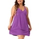 thumbnail image 1 of Camisón de mujer plus size Agnes Orinda para el Día de la Madre, con tirantes de espagueti, escote en V, sin mangas, espalda nadadora, pijama, vestido de noche 3X púrpura, 1 of 5
