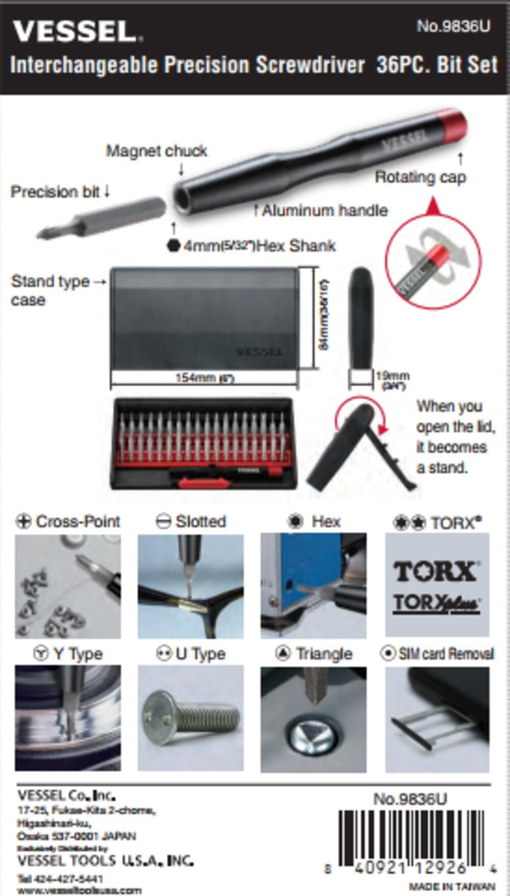 Vessel Tools Presicion Screwdriver 36pc Set