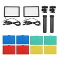 thumbnail image 3 of Arealer 2 Packs 15W LED Video Light Set Desktop Photography Fill Light Bi-Color Temperature Adjustable Brightness CRI95 USB Power Supply with Extendable Tripod Color Filters for Vlog Video, 3 of 7
