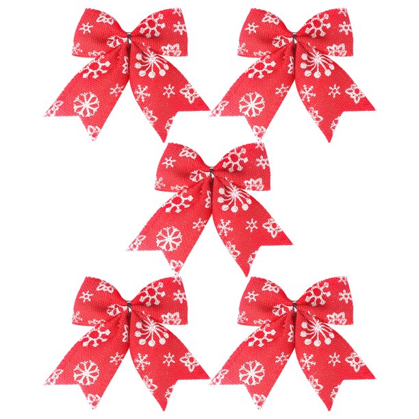 Gibobby 5 uds colgante de Navidad lino de nieve de Navidad suministros de decoración de árbol de Navidad colgante de Navidad(Rojo)
