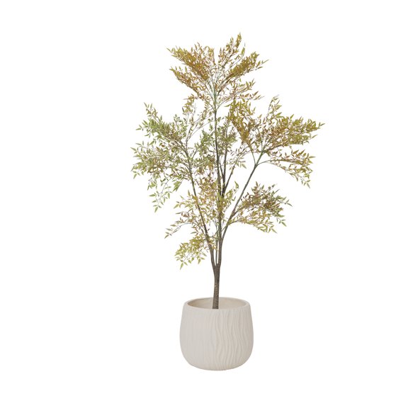 74.6'' Artificial Bamboo tree in a Shell designed fiberstone planter perfect for indoor and outdoor use