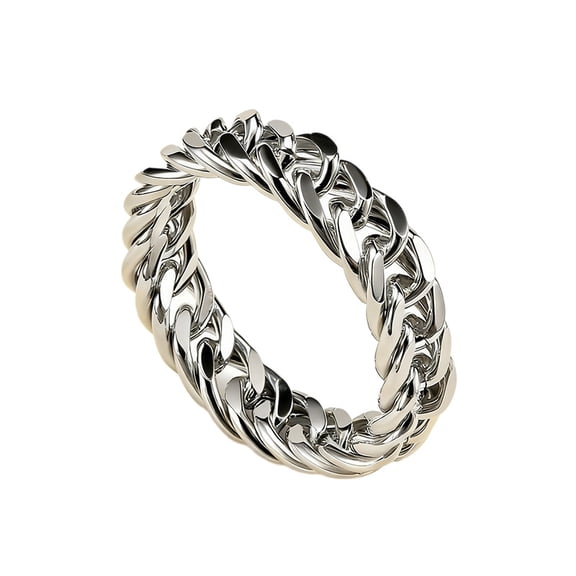 YTTAL14K Gold Plated Cuban Link Ring for Men Women, Stainless Steel Heavyweight Chain Ring, Hip Hop Jewelry for Everyday Wear