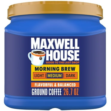Maxwell House Morning Brew Medium Roast Ground Coffee, 26.7 oz Canister