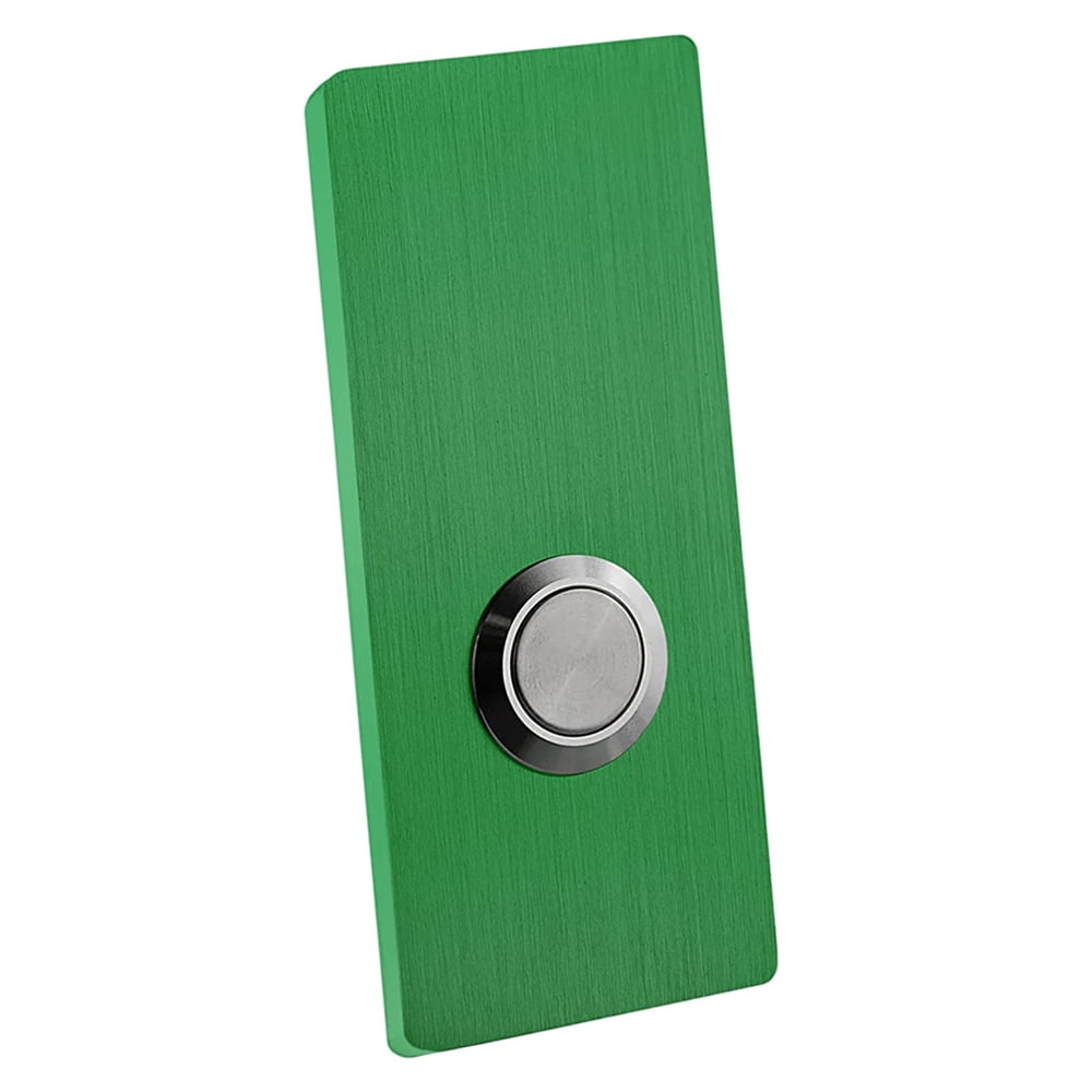 MSH Modern Stainless Hardware Model R7 Green Anodized Aluminum Doorbell Button 1.37” x 3.14” x 5/32” (4mm thick)