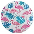 thumbnail image 3 of Flamingo Pattern Soft Bedroom Round Area Rug, Washable Cute Nursery Circle Throw Mat, Non-Slip Contemporary Small Low Pile Floor Carpet for Dorm Bedside, 3 of 6