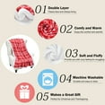 thumbnail image 5 of Sherpa Throw Blanket, Super Soft Fleece Plush Sofa Couch Blanket, TV Bed Blanket, Comfy Cozy Fluffy Warm, Christmas Theme Throws, Holiday Gift, Buffalo Red, 50"" X 60""., 5 of 7
