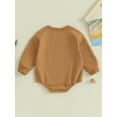 thumbnail image 4 of Cenuakty Infant Baby Boy Sweatshirt Jumpsuit Letter Embroidery Round Neck Long Sleeve Romper Toddler Clothes, 4 of 9