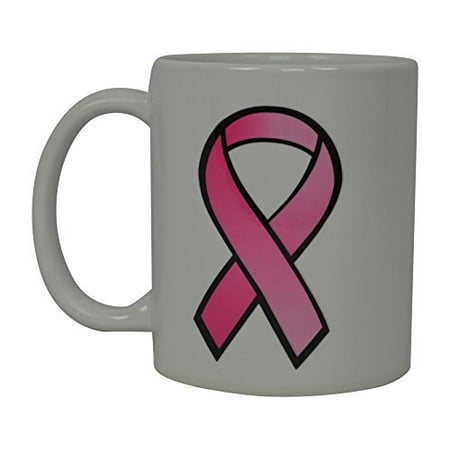 Best Coffee Mug Pink Ribbon Cancer Survivor Novelty Cup Great Gift Idea For Breast cancer Awareness Her Women Mom Grandmother (Pink