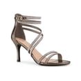 thumbnail image 1 of BLISSFUL STEP Women's Shoes Stiletto Heel Open Toe Ankle Strap Rhinestone Buckle Sandals Gunmetal 10, 1 of 7