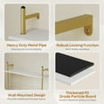 thumbnail image 5 of Bestier 41" Floating Shelves for Wall with LED Light 3-Tier Wall-Mounted Wood Shelves with 8 S-Hooks, White Finish & Gold Frame, 5 of 11