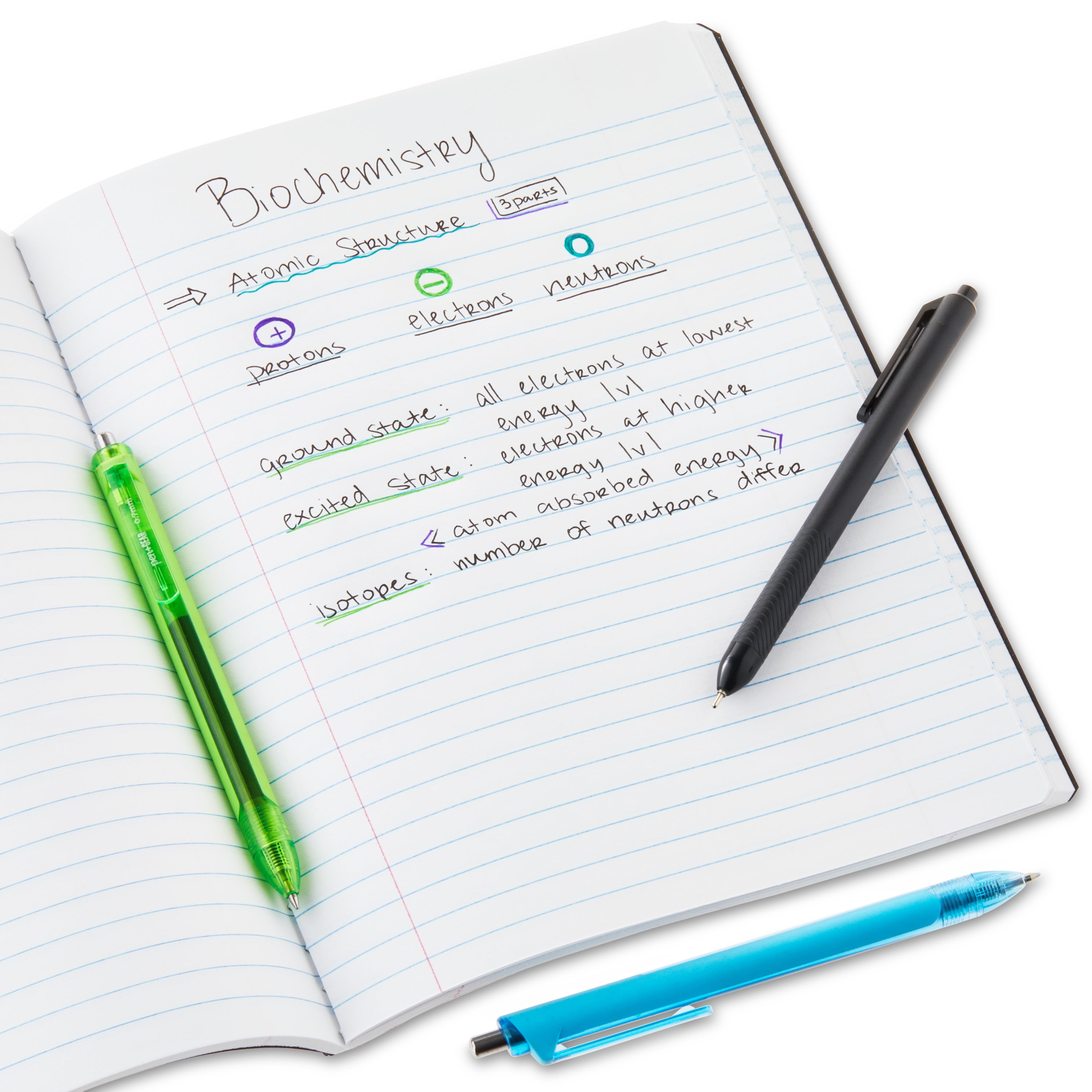 (3 pack) Pen+Gear Heavyweight Wide Ruled Poly Composition Book, 7.5 in x 9.75 in, Black, 80 Sheets