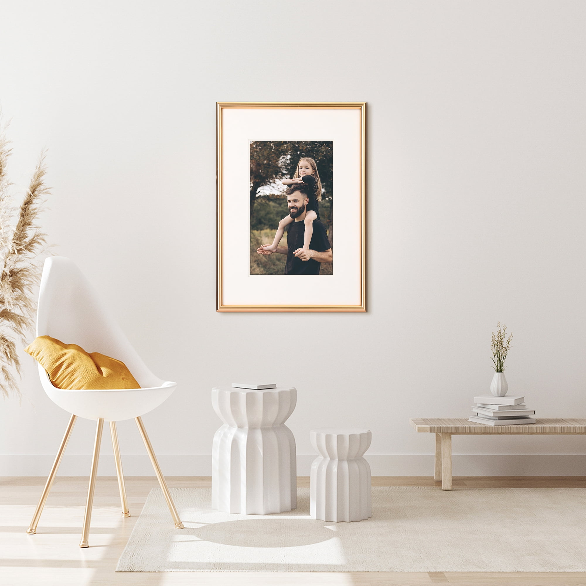 Unique Bargains Aluminum Modern Art Picture Frame for Photo and Poster Gold 4x6