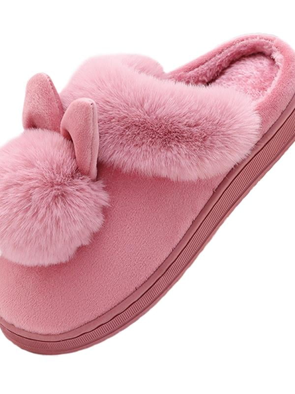 Fashion Women's Men's Cute Bunny Rabbit Fur Soft Warm Slippers Animal  Indoor Home Shoes KW2104895
