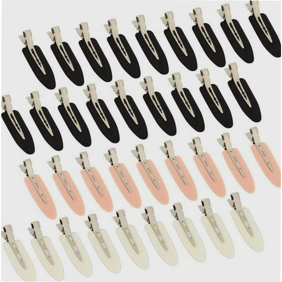 36 Pieces No Bend Hair Clips Pin Curl Clips for Hairstyle Bangs Finger Waves Makeup Application ( Black White Pink)