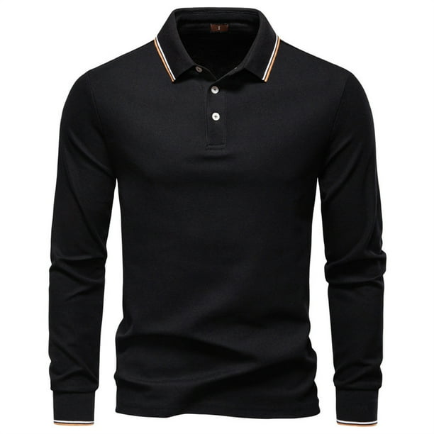 pstuiky Camisas casuales de manga larga para hombre, Blusa/camisa de manga larga con cuello vuelto y botones ajustados para hombre camisetas de hombre s
