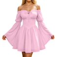 thumbnail image 2 of Renaissance Dress Women Long Bell Sleeve Off Shoulder Chiffon A Line Flowy Corset Dress Victorian Fairy Dresses, 2 of 6