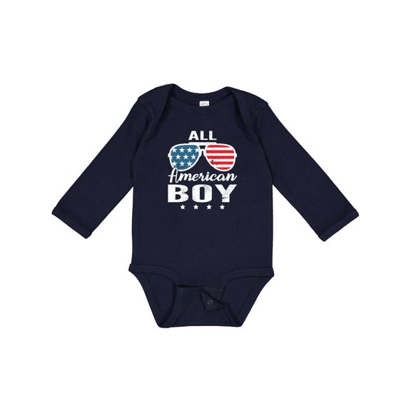 Inktastic All American Boy USA Parade Boys Long Sleeve Baby Bodysuit