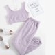 thumbnail image 1 of Conjunto de Pijamas de terciopelo esponjoso para mujer, ropa de dormir informal, camiseta sin mangas y pantalones, traje de Casa de ocio, ropa de dormir de 2 piezas, invierno, nuevo, 1 of 4