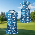 thumbnail image 5 of Jeiento Blue Shark Matching Golf Shirts for Couples Quick Dry Moisture Wicking Mens Short Sleeve Shirt Womens Sleeveless Tennis Tank Top Lightweight Summer Casual Activewear Set, 5 of 7