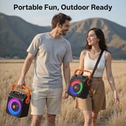 JYX Karaoke Machine for Adult, Portable Bluetooth Karaoke Speaker with 2 Microphones, Singing Party Speaker with Dj Lights for Outdoor, Home
