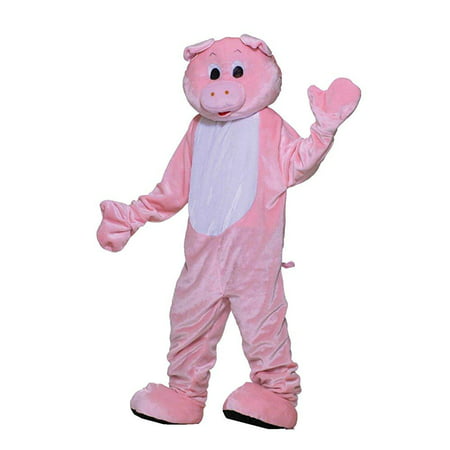 Forum Deluxe Plush Pig Mascot Costume, Pink, One Size