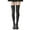 Dark Gray, variant on Plain Knit Thigh High Socks Soft Stretchy Light Hosiery For Japanese Style Skirt Matching Daily Cute Outfit,Coffee,One Size