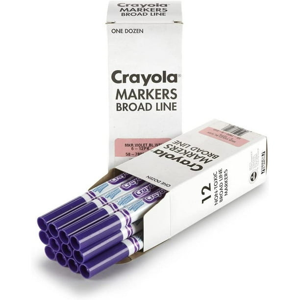 Marcadores Crayola lavables a granel de 12 unidades, color Violeta Púrpura