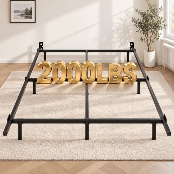 Merrland 7" Queen Metal Bed Frame for Box Spring and Mattress, Heavy Duty Steel Bed Base, 2000 lbs Capacity, Black