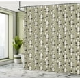 thumbnail image 5 of Ambesonne Floral Shower Curtain, Curvy Garden Flowers, 69"Wx84"L, Khaki White Dark Brown, 5 of 5