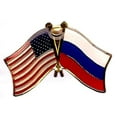 thumbnail image 4 of Box of 12 Russia & US Crossed Flag Lapel Pins, Russian & American Double Friendship Pin Badge, 4 of 4