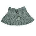 thumbnail image 5 of XUNKUSGA Beach Cover Ups for Women Fashion Tie Waist Crochet Mini Skirts for Women Soild Color Drawstring Hollow Out Knit Beach Skirt for Holiday S-L,Blue, 5 of 5