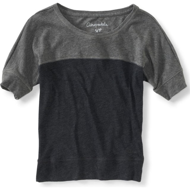 Camiseta gráfica Aeropostale Mujer Ligera Rayas Gris Talla Mediana