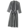 thumbnail image 3 of Bata de noche con cuello en V, ropa de dormir sexy, bata de mujer, vestido de noche, gris, XXL Kearding AP000943-06, 3 of 7