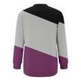 thumbnail image 4 of Zpanxa Sweatshirt for Women Round Neck Fashion Casual Long Sleeve Print Sweatshirt Tops Blouse Purple S, 4 of 4