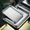 thumbnail image 4 of fastboy Stainless Steel Baking Tray Bakeware Pan Serving Plate Rectangle Cake Pastry Cookies Restaurant Metal Dinnerware 31*24cm, 4 of 6