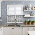 thumbnail image 6 of Half Window Curtain 36 Inches Long, Gray Grey Forest Window Treatment Curtain Drapes, Grey Modern Art Oil Painting Small Tier Curtains for Bathroom Over Sink, 27.5"x36", 2 Panels, 6 of 7